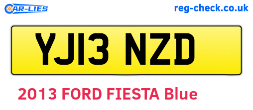 YJ13NZD are the vehicle registration plates.