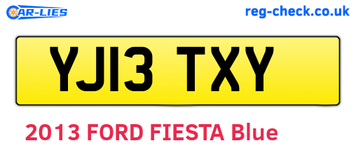 YJ13TXY are the vehicle registration plates.