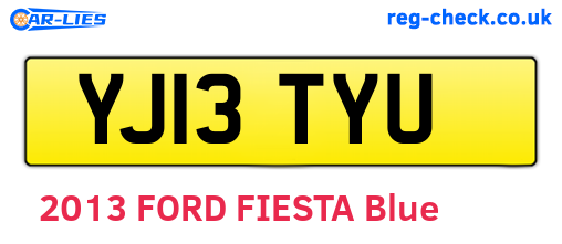 YJ13TYU are the vehicle registration plates.