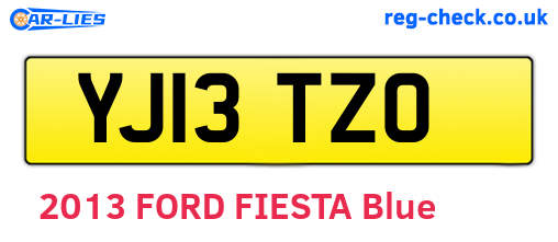 YJ13TZO are the vehicle registration plates.