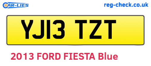 YJ13TZT are the vehicle registration plates.