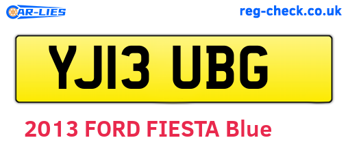 YJ13UBG are the vehicle registration plates.