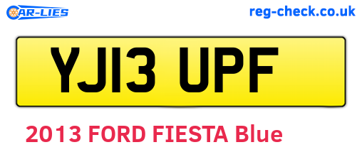 YJ13UPF are the vehicle registration plates.