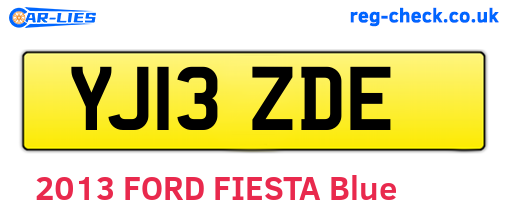 YJ13ZDE are the vehicle registration plates.