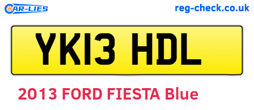 YK13HDL are the vehicle registration plates.