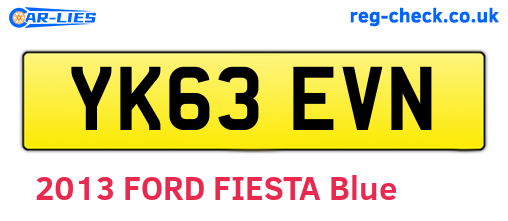 YK63EVN are the vehicle registration plates.