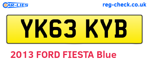 YK63KYB are the vehicle registration plates.