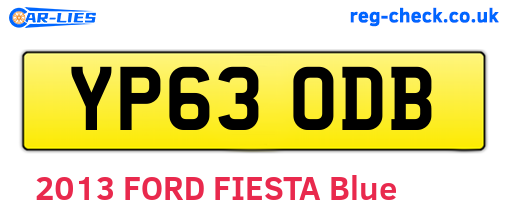 YP63ODB are the vehicle registration plates.
