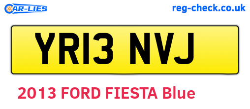 YR13NVJ are the vehicle registration plates.