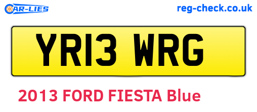 YR13WRG are the vehicle registration plates.