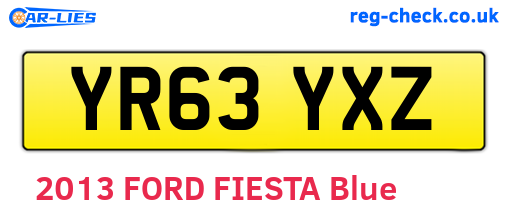 YR63YXZ are the vehicle registration plates.