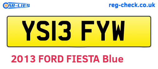 YS13FYW are the vehicle registration plates.