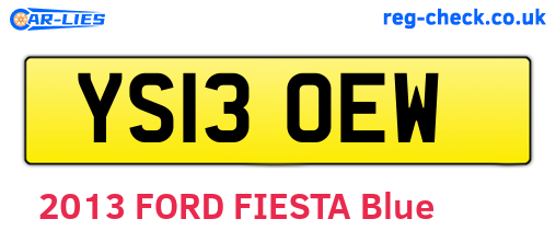YS13OEW are the vehicle registration plates.