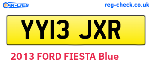 YY13JXR are the vehicle registration plates.