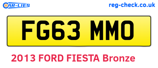 FG63MMO are the vehicle registration plates.