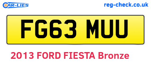 FG63MUU are the vehicle registration plates.