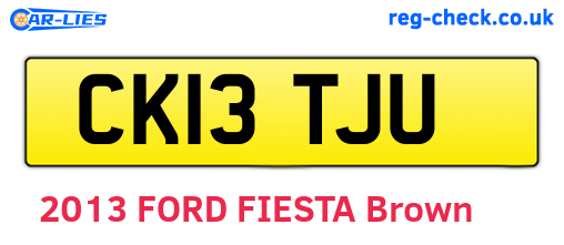 CK13TJU are the vehicle registration plates.