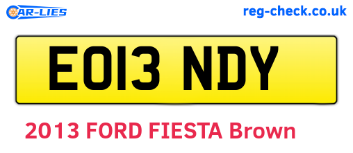 EO13NDY are the vehicle registration plates.