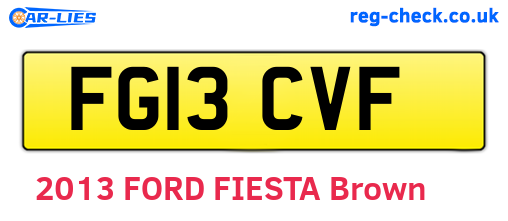 FG13CVF are the vehicle registration plates.