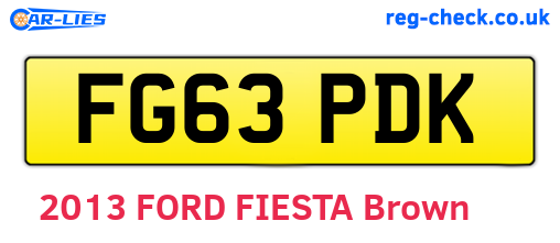FG63PDK are the vehicle registration plates.