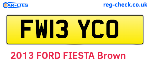 FW13YCO are the vehicle registration plates.
