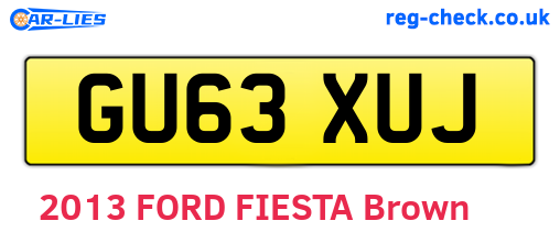 GU63XUJ are the vehicle registration plates.