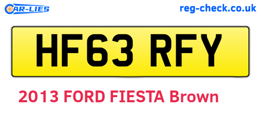 HF63RFY are the vehicle registration plates.
