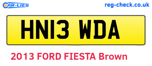 HN13WDA are the vehicle registration plates.