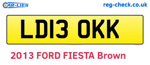 LD13OKK are the vehicle registration plates.