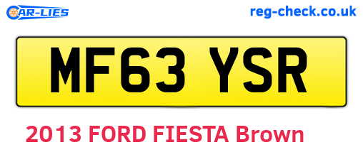 MF63YSR are the vehicle registration plates.