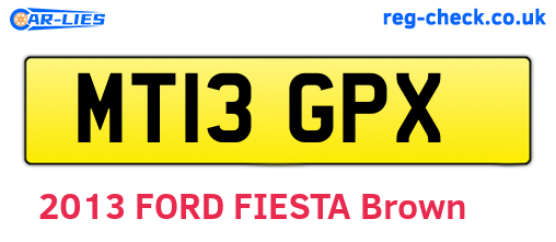 MT13GPX are the vehicle registration plates.