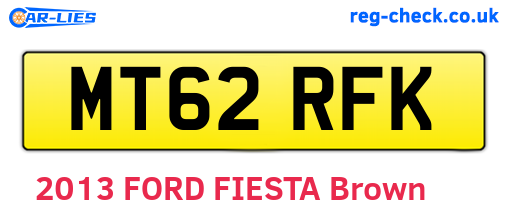 MT62RFK are the vehicle registration plates.
