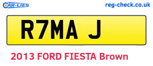 R7MAJ are the vehicle registration plates.