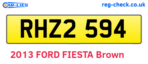 RHZ2594 are the vehicle registration plates.