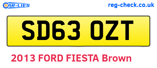 SD63OZT are the vehicle registration plates.