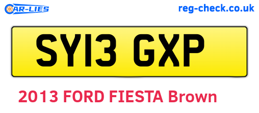 SY13GXP are the vehicle registration plates.