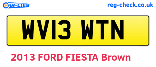 WV13WTN are the vehicle registration plates.