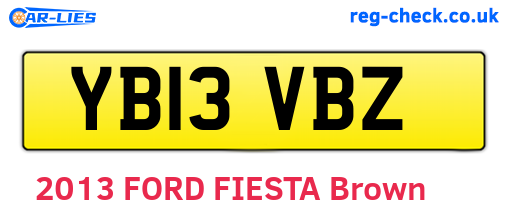 YB13VBZ are the vehicle registration plates.