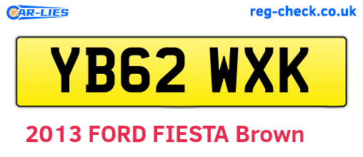 YB62WXK are the vehicle registration plates.