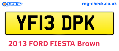 YF13DPK are the vehicle registration plates.