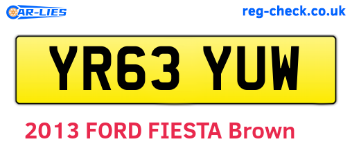 YR63YUW are the vehicle registration plates.