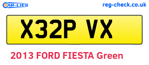 X32PVX are the vehicle registration plates.
