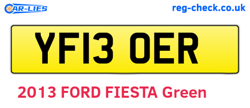 YF13OER are the vehicle registration plates.