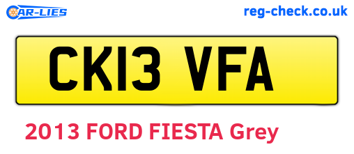 CK13VFA are the vehicle registration plates.