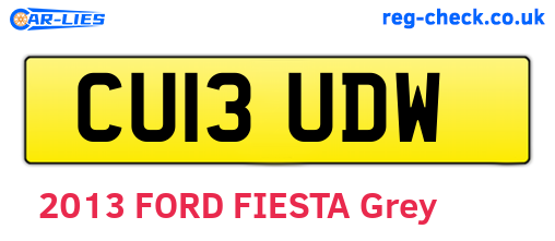 CU13UDW are the vehicle registration plates.