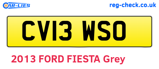 CV13WSO are the vehicle registration plates.
