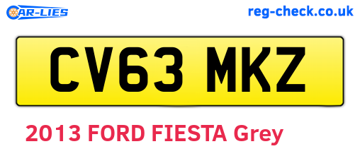 CV63MKZ are the vehicle registration plates.