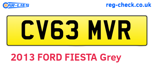 CV63MVR are the vehicle registration plates.