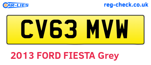 CV63MVW are the vehicle registration plates.