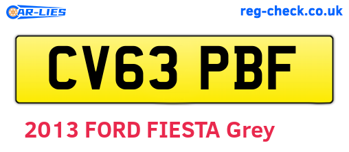 CV63PBF are the vehicle registration plates.